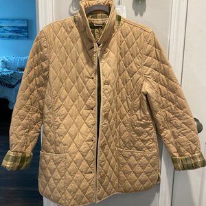 Women's LL Bean Diamond Quilted Khaki Coat
